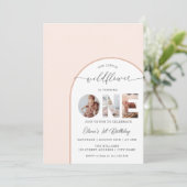 Invitation Elegant Wildflower 1st Birthday Photo (Debout devant)
