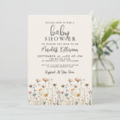 Invitation Elegant Wildflower Baby Shower (Debout devant)