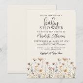 Invitation Elegant Wildflower Baby Shower (Devant / Derrière)