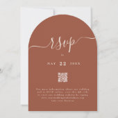 Invitation Elegant Wildflower Boho Terracotta QR Code Wedding (Dos)