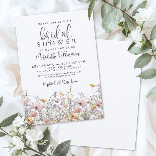Invitation Elegant Wildflower Bridal Shower