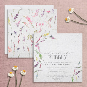 Invitation Elegant Wildflower Brunch & Bubbly Bridal Shower