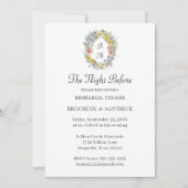 Invitation Elegant Wildflower Floral Monogram Crest Wedding (Devant)