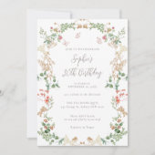 Invitation Elegant Wildflower Garden 30th birthday (Devant)