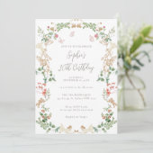 Invitation Elegant Wildflower Garden 30th birthday (Debout devant)