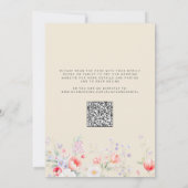 Invitation Elegant wildflower garden beige QR RSVP wedding (Dos)