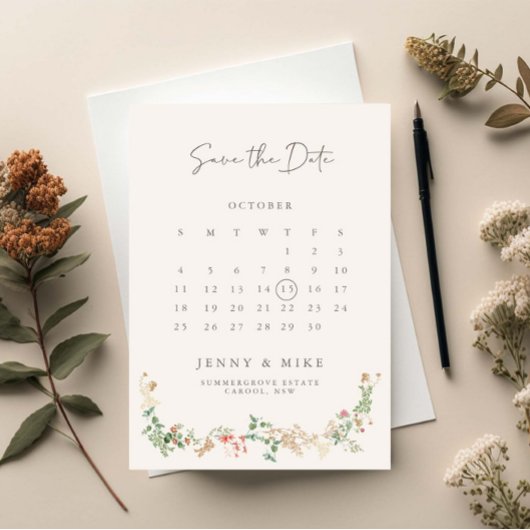 Invitation Elegant Wildflower Garden Floral