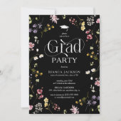 Invitation Elegant Wildflower Grad Party Graduation (Devant)