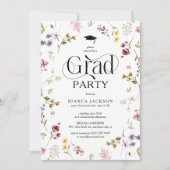 Invitation Elegant Wildflower Grad Party Graduation (Devant)