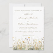 Invitation Elegant Wildflower Meadow Neutral Wedding (Devant)