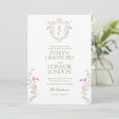 Invitation Elegant Wildflower Meadow Wreath Wedding (Debout devant)