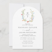 Invitation Elegant Wildflower Monogram Wedding Arch (Devant)