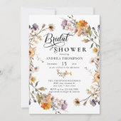 Invitation Elegant Wildflower | Réception de mariage script (Devant)
