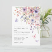 Invitation Elegant Wildflower Watercolor Floral Wedding (Debout devant)