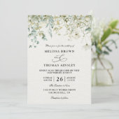 Invitation Elegant Wildflowers Rustic Budget QR Code Wedding (Debout devant)