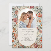 Invitation Élégant William Morris Floral Mariage photo (Devant)