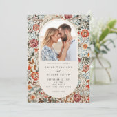 Invitation Élégant William Morris Floral Mariage photo (Debout devant)