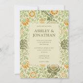 Invitation Élégant William Morris Grafton Motif Mariage (Devant)