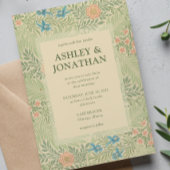 Invitation Élégant William Morris Larkspur Motif Mariage