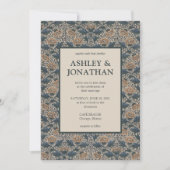 Invitation Élégant William Morris Peony Motif Mariage (Devant)
