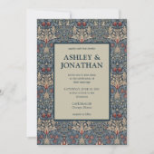 Invitation Élégant William Morris Snakeshead Motif Mariage (Devant)