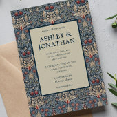 Invitation Élégant William Morris Snakeshead Motif Mariage