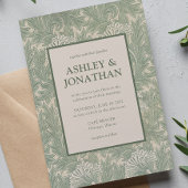 Invitation Élégant William Morris Tulip Motif Mariage
