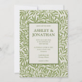 Invitation Élégant William Morris Willow Motif Mariage (Devant)