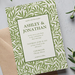 Invitation Élégant William Morris Willow Motif Mariage