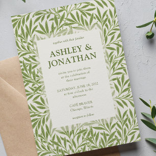 Invitation Élégant William Morris Willow Motif Mariage