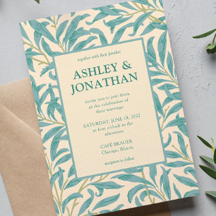 Invitation Élégant William Morris Willow Motif Mariage