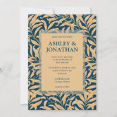 Invitation Élégant William Morris Willow Motif Mariage (Devant)