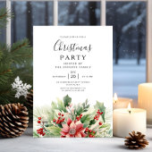 Invitation Elegant Winter Botanical Christmas Party 