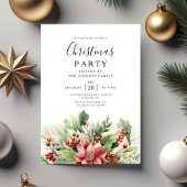 Invitation Elegant Winter Botanical Christmas Party 