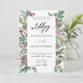 Invitation Elegant winter christmas wedding (Debout devant)