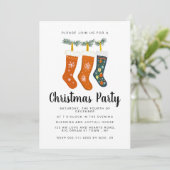 Invitation Elegant Winter Festive Clothesline Christmas Party (Debout devant)