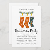 Invitation Elegant Winter Festive Clothesline Christmas Party (Devant / Derrière)