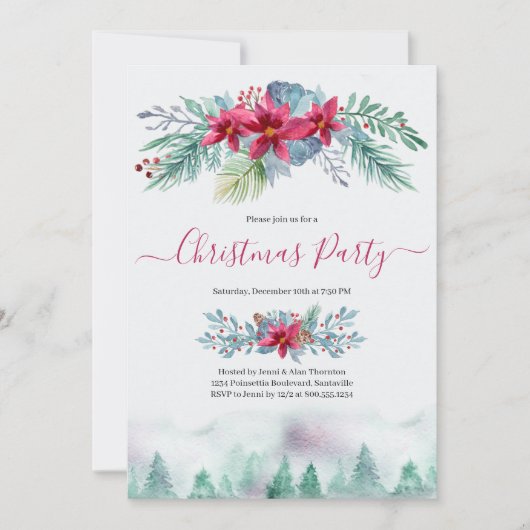 Invitation Elegant Winter Forest (Devant)