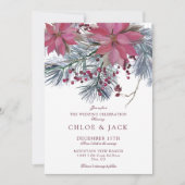 Invitation Elegant Winter Greenery Wedding (Devant)