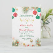 Invitation Elegant Winter holiday Christmas Wedding (Debout devant)