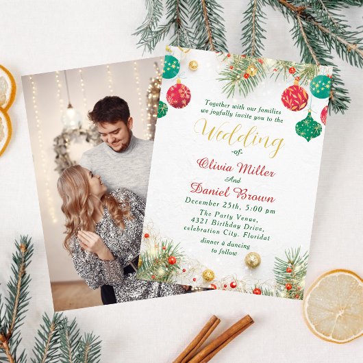 Invitation Elegant Winter holiday Christmas Wedding