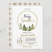 Invitation Elegant Winter Pine Tree Forest Baby Sprinkle (Devant / Derrière)