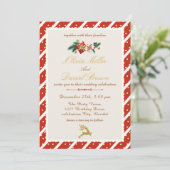 Invitation Elegant Winter Red and Gold Christmas Wedding (Debout devant)
