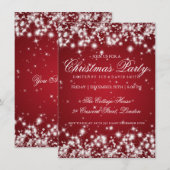 Invitation Elegant Winter Sparkle 2 Rouge (Devant / Derrière)