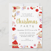 Invitation Elegant Winter Traditional Christmas Party (Devant)