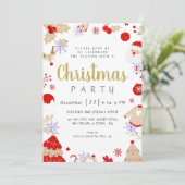 Invitation Elegant Winter Traditional Christmas Party (Debout devant)