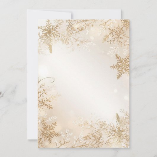 Invitation Elegant Winter Wedding Save the Date | Ivory Gold (Dos)
