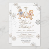 Invitation Elegant Winter What’s Baking Gender Reveal (Devant / Derrière)