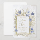 Invitation Elegant Wintry Foliage Winter Wedding (Devant / Derrière)