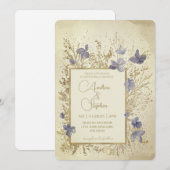 Invitation Elegant Wintry Foliage Winter Wedding (Devant / Derrière)
